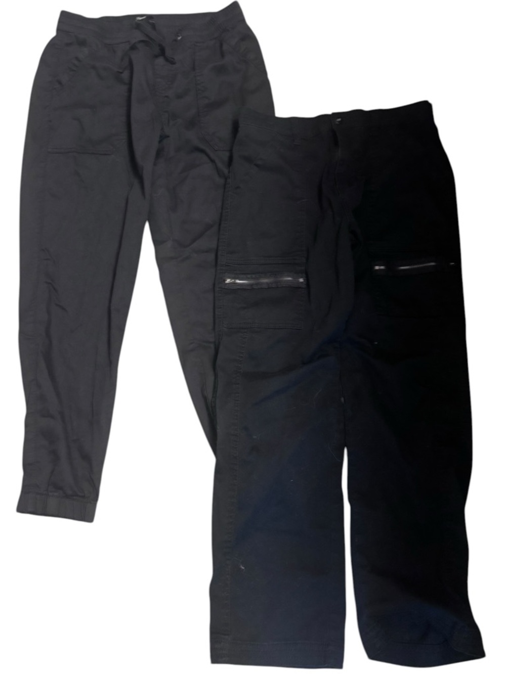 BUNDLE 2 SUPPLIES Women's Cargo Joggers Black Size Medium and Size 8 Cotton